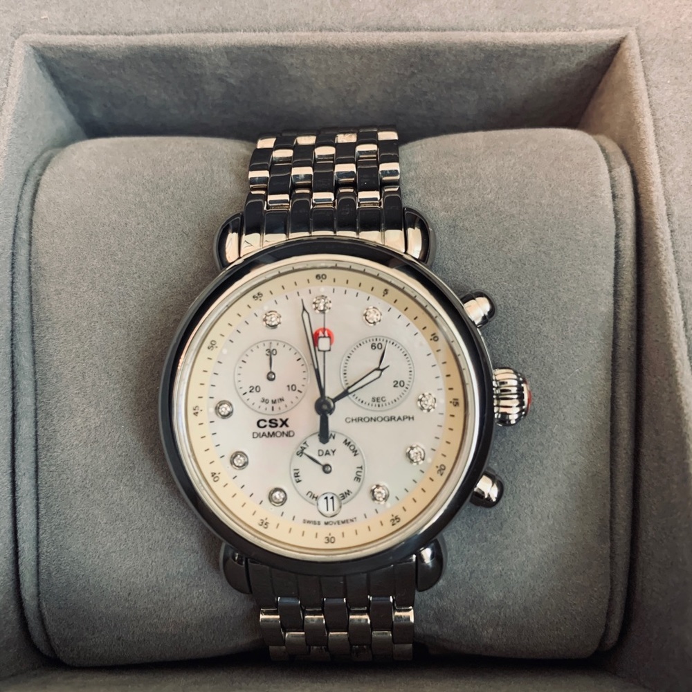 Michele CSX MotherofPearl DiamondChronograph Watch